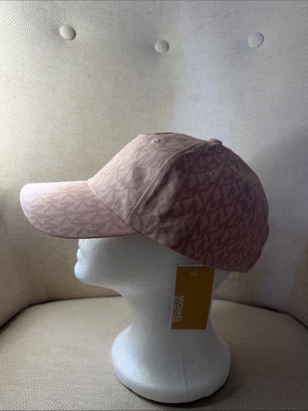 Michael Kors Light Pink MK Monogram Baseball Cap - Picture 3 of 7
